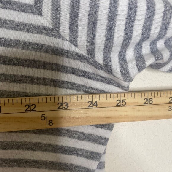 Duluth Tunic Top Womens IX Striped Gray White Cotton Comfy - Picture 9 of 12